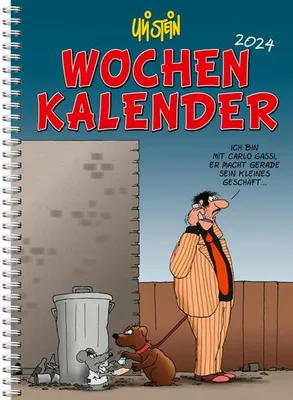 Produktbild von Uli Stein Wochenkalender 2024: Taschenkalender mit Spiralbindung und Gummiband