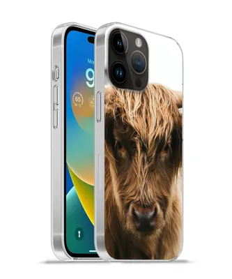Produktbild von MuchoWow® Handyhülle Schutzhülle Hülle für Apple iPhone 14 Pro Max Schottischer Highlander - Kuh - Gras - Tiere - Natur Silikon Softcase Handy Hülle - Hardcover