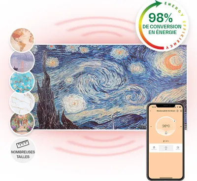 Image de Klarstein Radiateur Infrarouge Mural Intelligent, Chauffage Infrarouge 700W, Panneau Chauffant Infrarouge, APP Mobile, Radiateur Electrique Extra Plat, Salle de Bain, Sans CO2, Faible Conso d'Energie