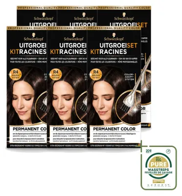 Imagen del producto de 6 unidades del set Schwarzkopf para retocar el color de la raíz - Castaña oscura - Pack ahorro - 6 unidades