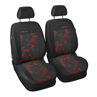 Produktbild von Elegance Rot Universal Autositzbezüge - Polyester Front Grau