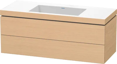 Produktbild von Duravit L-Cube c-bonded Set wandhängend, 2 Schubkästen, ohne Überlauf, ohne Hahnloch, 1200x500x480mm, LC6929N3030