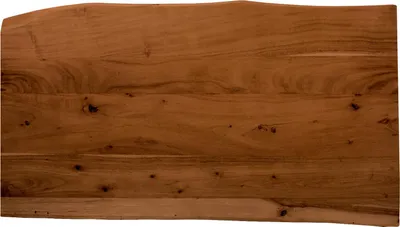 Produktbild von Holzplatte 100x60 cm Emilia, Tischplatte aus Akazienholz massiv + nussbaumfarben, Baumkanten-Platte für Heimwerker, geeignet für Arbeitsplatten, Tische & Fensterbretter