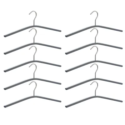 Produktbild von 10x Metall Kleiderbügel Anthrazit Drehbar Garderobenbügel Jackenbügel Sakkobügel Kleider Bügel Wäschebügel