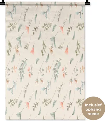 Produktbild von MuchoWow® Wandteppich Wandbehang Blumen - Pastell - Muster 60x90 cm Tapisserie Dekoration Wandtuch - Foto-Teppich - Abwaschbar
