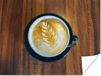 Produktbild von MuchoWow® Poster Kaffee - Tisch - Holz 160x120 cm - Foto Plakat