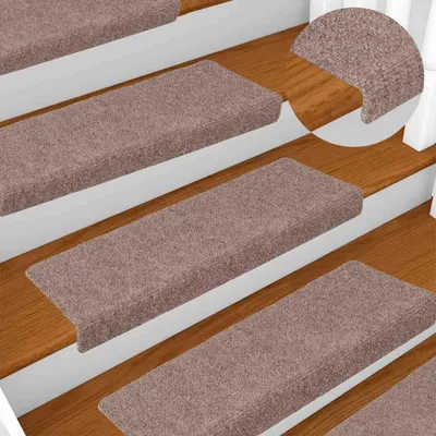 Produktbild von vidaXL Rohože na schody 15 Stk. Nadel fleece 65x21x4 cm Creme