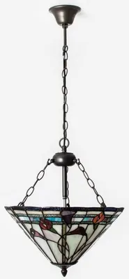 Produktbild von Casa Padrino Luxus Tiffany Hängeleuchte Mehrfarbig Ø 40 cm - Art Deco Tiffany Hängelampe - Wohnzimmer Hängeleuchte - Deko Hängeleuchte - Luxus Tiffany Leuchten - Art Deco Leuchten
