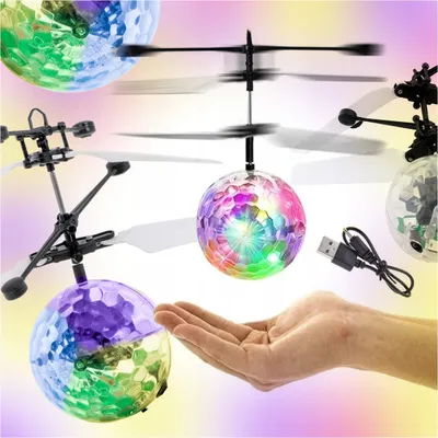 Obrázok produktu pre Lietajúci Disko Guľa Viedla Dron Vrtuľník So Svetelnými Efektmi