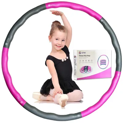 Produktbild von Fitnesshoepel Hula-Hoop Hoelahoep Reifen - 72 cm - Rosegrau - Demontierbar - Für Kinder von 3 bis 8 Jahren