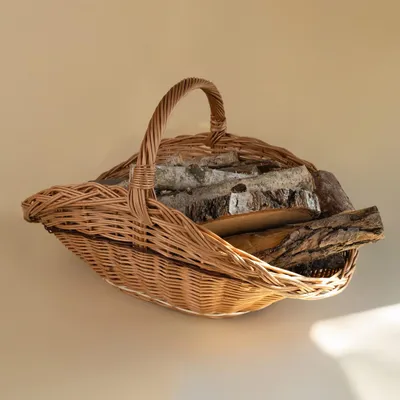 Produktbild von Creative Home Groß Holztrage Rattan Kaminholzkorb Kaminkorb Tragekorb - 67 x 41 x 43 cm