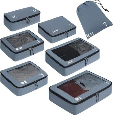 Produktbild von Famanu Kofferorganizer 7-teiliges Set - Grau