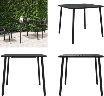 Zdjęcie produktu dla vidaXL Stół ogrodowy antracytowy 80x80x71 cm stalowy - Stół ogrodowy - Stoły ogrodowe - Stół na zewnątrz - Stół na patio