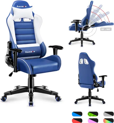 Produktbild von Huzaro Kinder Schreibtischstuhl Ranger 6.0 Gaming Stuhl Racing Sessel Bürostuhl Drehstuhl Gamer bis 130 kg Blau