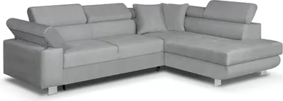 Produktbild von Ecksofa mit Schlaffunktion, CREDO Wellenfedern, rechts - Hellgrau