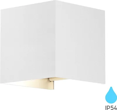 Image de Braytron LED Applique murale Cube extérieur IP54 faisceau lumineux orientable Douille G9 Blanc