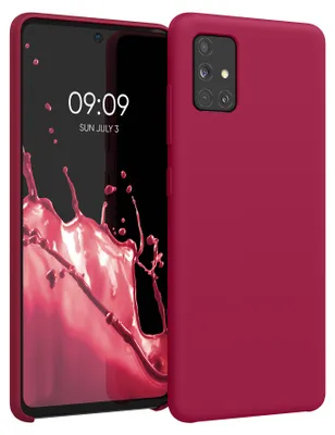 Produktbild von kwmobile Handyhülle für Samsung Galaxy A51 Hülle - Case Silikon - Kabelloses Laden - Schutzhülle Cover in Sweet Cherry