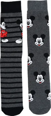 Produktbild von Disney Mickey Mouse Socken für Herren - Sneaker Männer Strümpfe Grau/Schwarz (2er Pack) 39-42