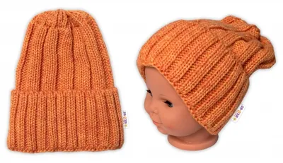 Productafbeelding van Tijdloze wintermuts voor moeder en kind, oranje kleur