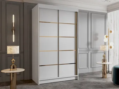 Obrázok produktu pre Vysoká šatníková skriňa 100 cm SINTON - biela