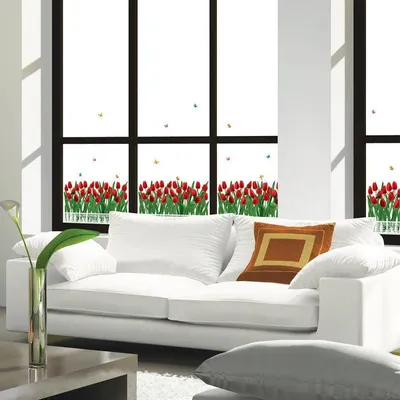Produktbild von Dekorative Wandaufkleber – Tulpenhecke