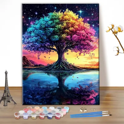Schilderen op nummer – Lebensbaum, Acryl, 30x40 cm, Set für Erwachsene