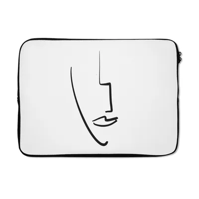 Produktbild von MuchoWow® Laptop Hülle 13 Zoll Gesicht - Frau - Abstrakt Laptoptasche - Laptophülle - Sleeve - Rundumschutz