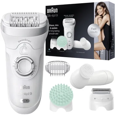 Zdjęcie produktu dla Braun Silk-épil 9 9-865, Biały, 40 pęset(y), Golenie, 1,23 m, Bateria, 100 - 240 V