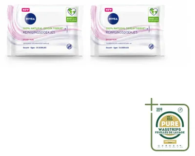 Imagen del producto de 2 toallitas limpiadoras suaves NIVEA para piel seca y sensible - Paquete de ahorro - 2 unidades