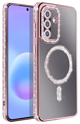 Produktbild von Avizar, Hülle mit Strassrahmen und Qi Laden für Galaxy A57, Rosa