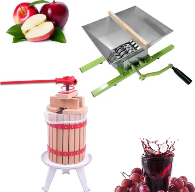 Obrázek produktu pro UISEBRT Lis na ovoce Lis na ovoce Lis na víno Lis na jablka s lisovací sítí (30l lis na ovoce + 7l mlýn na ovoce)