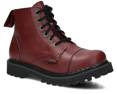 Produktbild von NAGABA Stiefel Damen Herren Springerstiefel 6-Loch - Leder - Kastanienbraun - 40