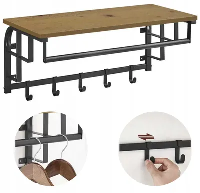 Produktbild von Matkam Wandgarderobe Artisan-Schwarz mit Haken