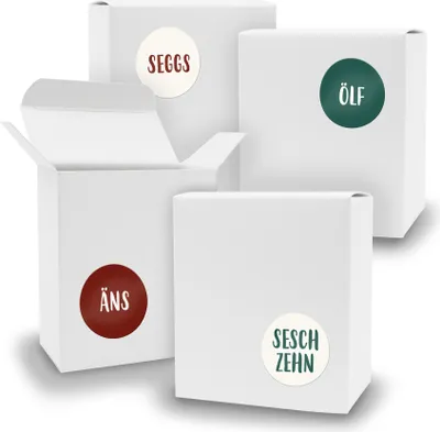 Produktbild von Adventskalender zum Füllen 24x Quader WEISS + Sticker V07 Z27