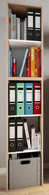 Produktbild von VCM Holzregal stehend | platzsparender Aktenschrank | Maße ca. H. 184 x B. 35 x T. 37 cm | Elegantes Regal | Büroregal – Lona I 5f