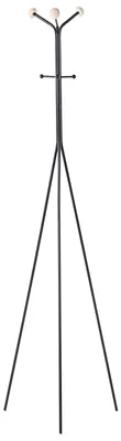 Produktbild von BELIANI Kleiderständer Schwarz Metall 176 cm Hoch Dreibein Freistehend mit 6 Haken Modern Industrie Design Flur Garderobe Schlafzimmer Ausstattung