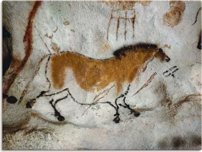 Produktbild von Unbekannter Künstler: Höhle von Lascaux. Zweites Chinesisches Pferd. Ca. 17.000 v.Chr., Produkt:Leinwand, Größe:30x40 cm / Leinwand