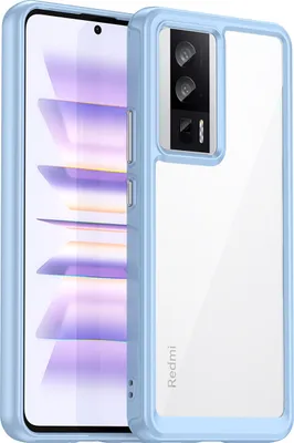 Produktbild von Xiaomi Poco F5 Pro Hülle, Klar Rückseite Stoßfeste TPU Silikon Bumper Schutzhülle für Xiaomi Poco F5 Pro/Redmi K60/K60 Pro Blau