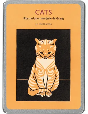 Imagen del producto de Set de postales con temática de gatos. Ilustraciones de Julie de Graag.