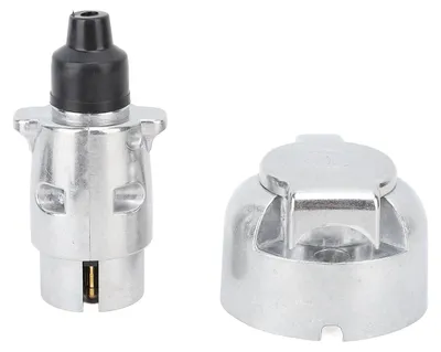 Zdjęcie produktu dla Zestaw gniazd przyczepowych 7-pinowych 12 V DC – lekki i wytrzymały adapter przyczepowy ze stopu aluminium do samochodów osobowych, kamperów i ciężarówek