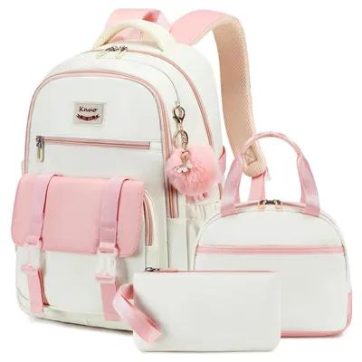 Produktbild von Schulrucksack Set Mädchen 3-teilig 39,6 cm (15,6 Zoll) Laptop Tasche Lunchbox Federmäppchen Rose