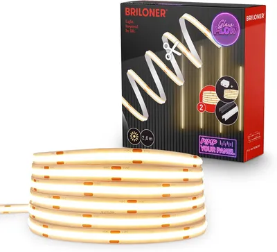 Productafbeelding van COB LED-strip uitbreidingsset - 2,6 m - 3000 K warmwit - Inkortbaar - Zelfklevend - Voor akoestische panelen