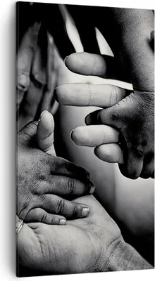 Produktbild von Bild auf Leinwand - Leinwandbild - Einteilig - Hände Toleranz Gemeinschaft - 45x80cm - Wand Bild - Wanddeko - Wandbilder - Leinwanddruck - Bilder - Wanddekoration - Leinwand bilder - PA45x80-4990