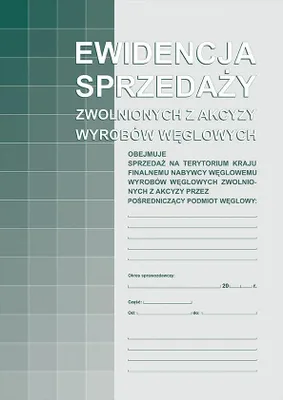 Obrázek produktu pro Zeszyt ewidencji sprzedaży zwolnionej z akcyzy 32 strony A4