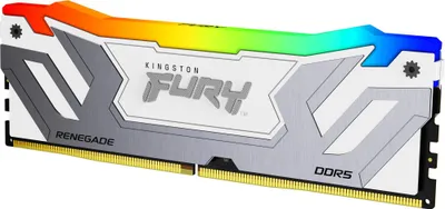 Immagine prodotto di Kingston FURY Renegade RGB - DDR5 - Modulo - 24 GB - DIMM 288-PIN - 4200 MHz / PC5-67200 - CL40 - 1,45 V - non bufferizzato - on-die ECC - Bianco e argento