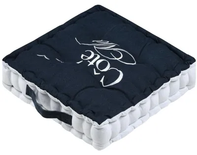 Immagine prodotto di Cuscino STOF, cuscino da bagno in cotone, cuscino decorativo, cuscino ornamentale, 45x45 cm, blu e bianco, per la decorazione