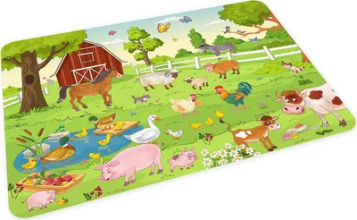 Produktbild von stabiles Vinyl Tischset Bauernhof Kinder Platzset abwaschbar