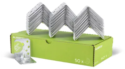 Produktbild von Alberts Schwerlast-Winkelverbinder mit Sicke | Handwerkerpack | sendzimirverzinkt | 70 x 70 x 55 mm | 50er Set