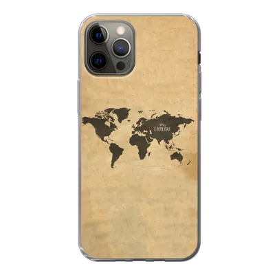 Produktbild von MuchoWow® Handyhülle Schutzhülle Hülle für iPhone 12 Pro Weltkarte - Vintage - Erforschen Silikon Softcase Handy Hülle - Abdeckung