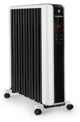 Image de Klarstein Radiateur Electrique Mobile, Radiateur à Bain d'Huile à Faible Consommation d'Energie et Silencieux, 2.5kw, Chauffage Electrique avec Thermostat, Télécommande, Chauffage d'Appoint Portable